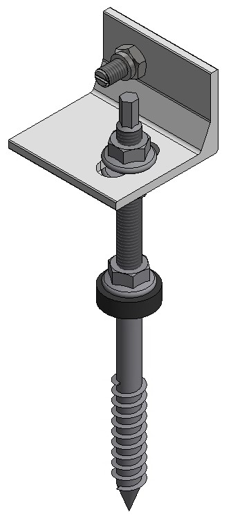 Van Valk Acier inoxydable. Boulon M10x200 mm + adaptateur en L