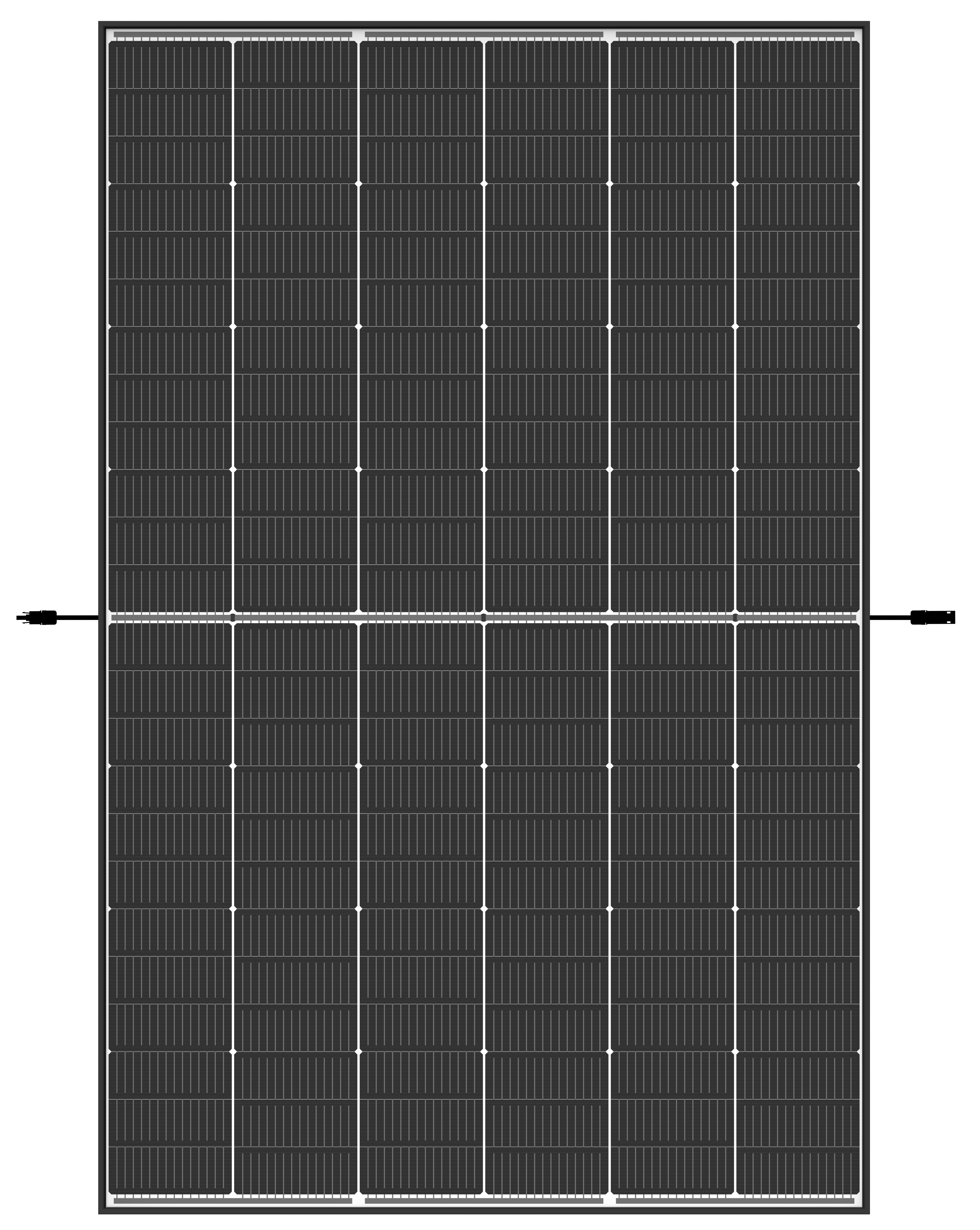 Trina Vertex S+ N-Type Dual Glass 450W - Triple-Cut 1500V Cadre Noir Panneau Solaire